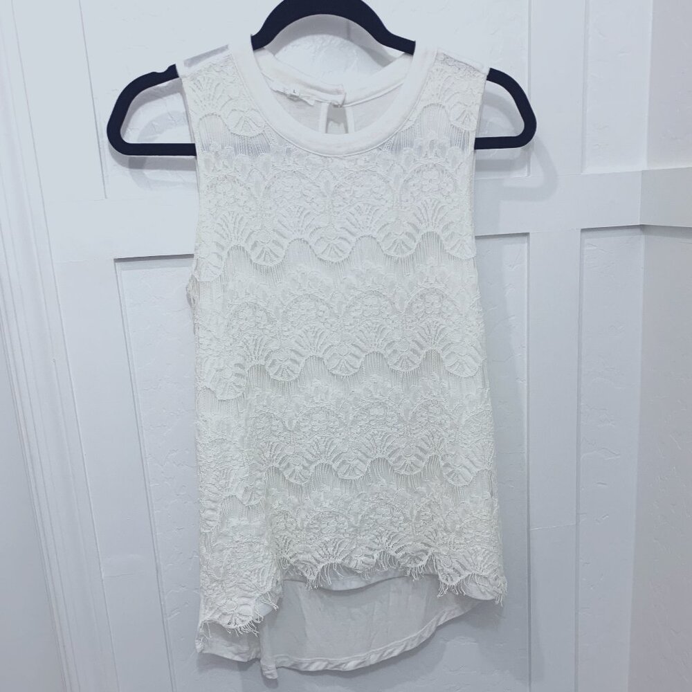 Maurices Women's Off White Sleeveless Dress Top Size L Large